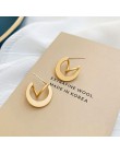 MENGJIQIAO New Vintage nieregularne koło matowy Metal złoty kolor stadniny kolczyki dla kobiet moda geometryczne wakacje biżuter