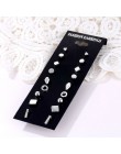 EN 12 Pairs Flower kolczyki damskie zestaw Pearl Crystal stadniny kolczyki Boho geometryczne Tassel kolczyki dla kobiet 2020 biż