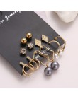 EN 12 Pairs Flower kolczyki damskie zestaw Pearl Crystal stadniny kolczyki Boho geometryczne Tassel kolczyki dla kobiet 2020 biż