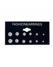 EN 12 Pairs Flower kolczyki damskie zestaw Pearl Crystal stadniny kolczyki Boho geometryczne Tassel kolczyki dla kobiet 2020 biż