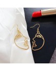 Carvejewl Girls wielokrotny wybór kolczyki Retro stop metali moda sztuka abstrakcyjna Hollow Out twarz dynda kolczyk dla kobiet 