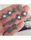 Yobest Vintage geometryczny zestaw kolczyków dla kobiet dziewczyn 2019 moda koralik kamień kwiat małe kolczyki biżuteria