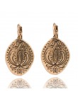 Nowy Vintage Bohemia czarny Hollow kropelki wody okrągłe koło liście róże Tassel kolczyki damskie urok biżuteria etniczna