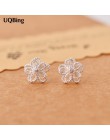W nowym stylu moda 925 Sterling Silver Hollow kolczyki sztyfty z kwiatem dla kobiet biżuteria Pendientes Brincos biżuteria