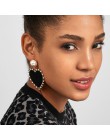 Czeski Multicolor akrylowe Lovery serce dynda kolczyk dla kobiet Trendy Rhinestone Abalone Shell komunikat biżuteria ślubna na p