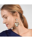 Czeski Multicolor akrylowe Lovery serce dynda kolczyk dla kobiet Trendy Rhinestone Abalone Shell komunikat biżuteria ślubna na p