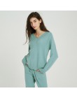 Wixra sweter kombinezon i zestawy Casual V Neck swetry topy + kieszenie długie spodnie stałe dwa kawałki zestawy 2019 jesień zim