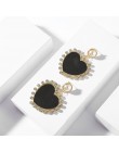 Czeski Multicolor akrylowe Lovery serce dynda kolczyk dla kobiet Trendy Rhinestone Abalone Shell komunikat biżuteria ślubna na p