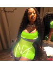 Simenual Casual Neon kolor kobiety zestawy dwuczęściowe moda odblaskowa odzież sportowa dres Crop Top i szorty pasujący zestaw s