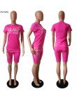 2019 kobiet nowy letni list druku z krótkim rękawem t-shirt szorty do kolan garnitur dwuczęściowy zestaw sportowy strój dresowy 
