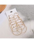 2019 nowy 6 par/zestaw Vintage srebrna róża złota wiele Dangle duże okrągłe kolczyki koła dla kobiet biżuteria Steampunk klips d