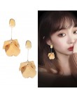 Korea lato oświadczenie akrylowe płatek kwiatu długie kolczyki dla kobiet nieregularne geometryczne emalia moda spadek Pendiente