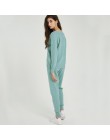 Wixra sweter kombinezon i zestawy Casual V Neck swetry topy + kieszenie długie spodnie stałe dwa kawałki zestawy 2019 jesień zim