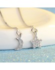 Kinitial Fashion Crystal asymetryczny spadek kolczyki dla kobiet ślub śliczne gwiazda księżyc długi Tassel dynda kolczyk komunik