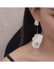 Korea lato oświadczenie akrylowe płatek kwiatu długie kolczyki dla kobiet nieregularne geometryczne emalia moda spadek Pendiente