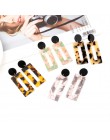 2019 New Fashion Leopard Grain wielokolorowy duży haczyk akrylowe kolczyki specjalna konstrukcja półkole kropla żywicy kolczyk