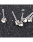 20 para/zestaw kobiety dziewczyna Rhinestone Crystal Ear Stud kolczyki Party Eelgant kolczyk biżuteria prezent 2 3 4 5mm