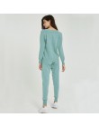 Wixra sweter kombinezon i zestawy Casual V Neck swetry topy + kieszenie długie spodnie stałe dwa kawałki zestawy 2019 jesień zim