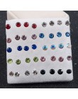 20 para/zestaw kobiety dziewczyna Rhinestone Crystal Ear Stud kolczyki Party Eelgant kolczyk biżuteria prezent 2 3 4 5mm