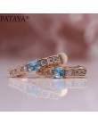 PATAYA nowe owalne zielone kolczyki kobiety moda ślubna śliczne Fine Jewelry 585 różowe złoto Multicolor Natural cyrkon Dangle k