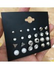 Modyle 9 par/zestaw Mix Design Square Rhinestone stadniny kolczyki dla kobiet AAA sześcienne kolczyki z cyrkoniami biżuteria