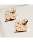 Czeski Multicolor akrylowe Lovery serce dynda kolczyk dla kobiet Trendy Rhinestone Abalone Shell komunikat biżuteria ślubna na p