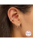ROXI 925 srebro krzyż Ear Cuff nie przebite kolczyki dla kobiet Micro Pave CZ małe nausznice biżuteria chrząstki