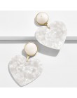 Czeski Multicolor akrylowe Lovery serce dynda kolczyk dla kobiet Trendy Rhinestone Abalone Shell komunikat biżuteria ślubna na p