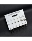Modyle 9 par/zestaw Mix Design Square Rhinestone stadniny kolczyki dla kobiet AAA sześcienne kolczyki z cyrkoniami biżuteria