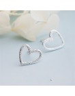 Handmade 925 Sterling Silver biżuteria moda śliczne małe kolczyki w kształcie serc dla kobiet prezent dla dziewczynek Kids Lady 