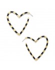 Czeski Multicolor akrylowe Lovery serce dynda kolczyk dla kobiet Trendy Rhinestone Abalone Shell komunikat biżuteria ślubna na p