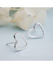 Handmade 925 Sterling Silver biżuteria moda śliczne małe kolczyki w kształcie serc dla kobiet prezent dla dziewczynek Kids Lady 