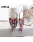 Kymyad czeski wielokolorowe koraliki Tassel kolczyki dla kobiet Handmade Boho ucha Vintage biżuteria długie duże kreatywne kolcz