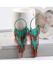 Kymyad czeski wielokolorowe koraliki Tassel kolczyki dla kobiet Handmade Boho ucha Vintage biżuteria długie duże kreatywne kolcz