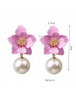 Moda Pearl Drop Dangle kolczyki farba kwiat emalia złoty słodki biżuteria Vintage komunikat kolczyki dla dziewczyn kobiet prezen