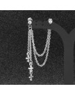 SOHOT nowych mężczyzna Punk Tassel wielowarstwowy wiszący łańcuszek kolczyki w stylu vintage rockowe liść krzyż geometryczny ele