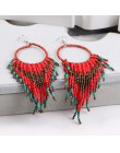 Kymyad czeski wielokolorowe koraliki Tassel kolczyki dla kobiet Handmade Boho ucha Vintage biżuteria długie duże kreatywne kolcz