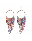 Kymyad czeski wielokolorowe koraliki Tassel kolczyki dla kobiet Handmade Boho ucha Vintage biżuteria długie duże kreatywne kolcz