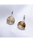 BAFFIN moda kryształy swarovskiego dynda kolczyk kolor srebrny Bella okrągłe kolczyki Dorp dla kobiet wesele Bijoux prezent