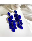 Korea lato oświadczenie akrylowe płatek kwiatu długie kolczyki dla kobiet nieregularne geometryczne emalia moda spadek Pendiente