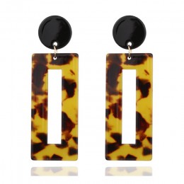 2019 New Fashion Leopard Grain wielokolorowy duży haczyk akrylowe kolczyki specjalna konstrukcja półkole kropla żywicy kolczyk