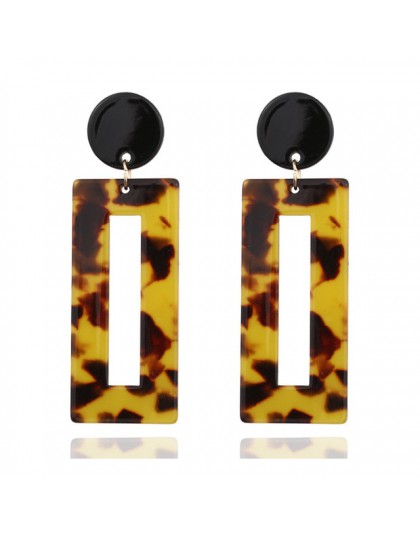 2019 New Fashion Leopard Grain wielokolorowy duży haczyk akrylowe kolczyki specjalna konstrukcja półkole kropla żywicy kolczyk