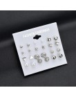 Modyle 9 par/zestaw Mix Design Square Rhinestone stadniny kolczyki dla kobiet AAA sześcienne kolczyki z cyrkoniami biżuteria