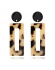 2019 New Fashion Leopard Grain wielokolorowy duży haczyk akrylowe kolczyki specjalna konstrukcja półkole kropla żywicy kolczyk