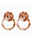 2019 New Fashion Leopard Grain wielokolorowy duży haczyk akrylowe kolczyki specjalna konstrukcja półkole kropla żywicy kolczyk