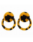 2019 New Fashion Leopard Grain wielokolorowy duży haczyk akrylowe kolczyki specjalna konstrukcja półkole kropla żywicy kolczyk