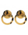 2019 New Fashion Leopard Grain wielokolorowy duży haczyk akrylowe kolczyki specjalna konstrukcja półkole kropla żywicy kolczyk