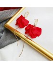 Korea lato oświadczenie akrylowe płatek kwiatu długie kolczyki dla kobiet nieregularne geometryczne emalia moda spadek Pendiente