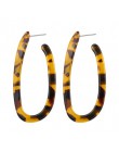 2019 New Fashion Leopard Grain wielokolorowy duży haczyk akrylowe kolczyki specjalna konstrukcja półkole kropla żywicy kolczyk
