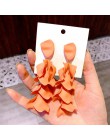Korea lato oświadczenie akrylowe płatek kwiatu długie kolczyki dla kobiet nieregularne geometryczne emalia moda spadek Pendiente